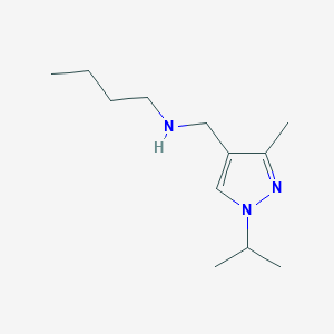 molecular formula C12H23N3 B11731991 butyl({[3-methyl-1-(propan-2-yl)-1H-pyrazol-4-yl]methyl})amine 