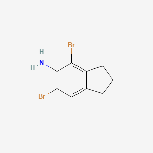 molecular formula C9H9Br2N B11731996 4,6-dibromo-2,3-dihydro-1H-inden-5-amine 