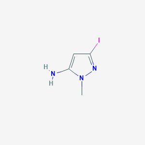 molecular formula C4H6IN3 B11732031 3-iodo-1-methyl-1H-pyrazol-5-amine 