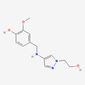 4-({[1-(2-hydroxyethyl)-1H-pyrazol-4-yl]amino}methyl)-2-methoxyphenol