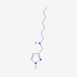 molecular formula C12H23N3 B11732043 heptyl[(1-methyl-1H-pyrazol-3-yl)methyl]amine 