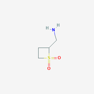 molecular formula C4H9NO2S B11732067 (1,1-Dioxothietan-2-yl)methanamine 