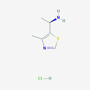 molecular formula C6H11ClN2S B11732111 (1R)-1-(4-methyl-1,3-thiazol-5-yl)ethan-1-amine hydrochloride 