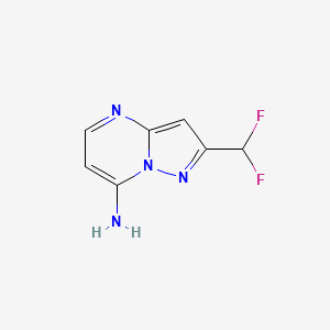 molecular formula C7H6F2N4 B11732114 2-(Difluoromethyl)pyrazolo[1,5-a]pyrimidin-7-amine 