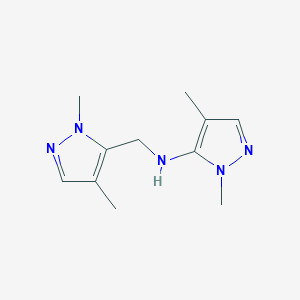 molecular formula C11H17N5 B11732121 N-[(1,4-dimethyl-1H-pyrazol-5-yl)methyl]-1,4-dimethyl-1H-pyrazol-5-amine 