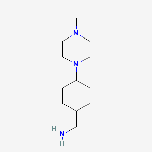 molecular formula C12H25N3 B11732122 4-(4-Methyl-1-piperazinyl)cyclohexanemethanamine 