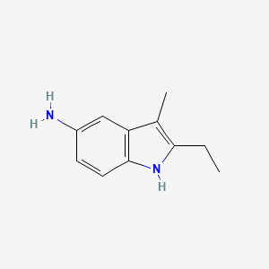 molecular formula C11H14N2 B11732137 2-ethyl-3-methyl-1H-indol-5-amine 