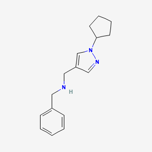 molecular formula C16H21N3 B11732140 benzyl[(1-cyclopentyl-1H-pyrazol-4-yl)methyl]amine 