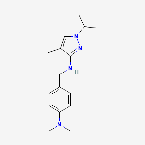 molecular formula C16H24N4 B11732159 N-{[4-(dimethylamino)phenyl]methyl}-4-methyl-1-(propan-2-yl)-1H-pyrazol-3-amine 