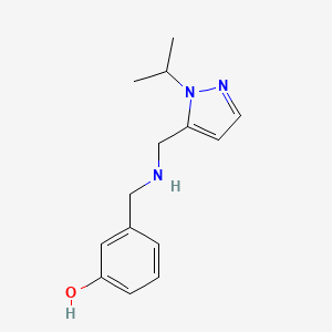 3-[({[1-(propan-2-yl)-1H-pyrazol-5-yl]methyl}amino)methyl]phenol