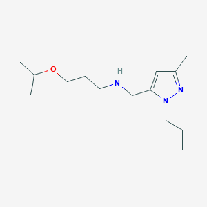 molecular formula C14H27N3O B11732172 [(3-methyl-1-propyl-1H-pyrazol-5-yl)methyl][3-(propan-2-yloxy)propyl]amine 