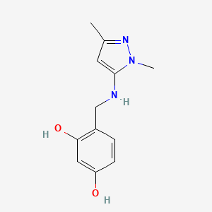 4-{[(1,3-dimethyl-1H-pyrazol-5-yl)amino]methyl}benzene-1,3-diol