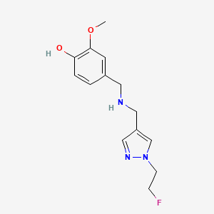 molecular formula C14H18FN3O2 B11732203 4-[({[1-(2-fluoroethyl)-1H-pyrazol-4-yl]methyl}amino)methyl]-2-methoxyphenol 