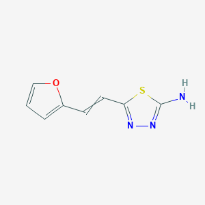 molecular formula C8H7N3OS B11732208 5-[2-(furan-2-yl)ethenyl]-1,3,4-thiadiazol-2-amine 