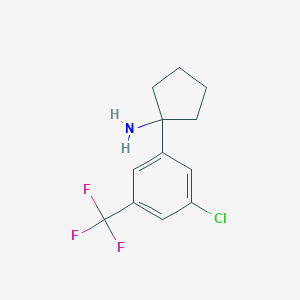 molecular formula C12H13ClF3N B11732210 1-[3-Chloro-5-(trifluoromethyl)phenyl]cyclopentanamine 