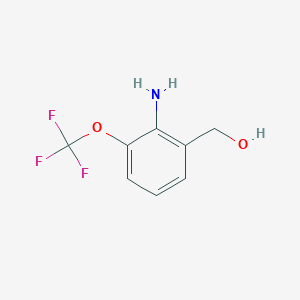 molecular formula C8H8F3NO2 B11732221 2-Amino-3-(trifluoromethoxy)benzyl alcohol 