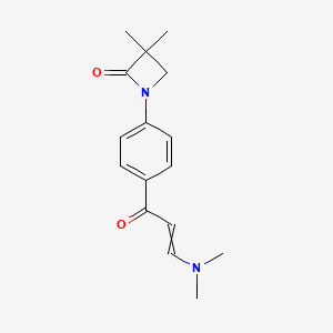 molecular formula C16H20N2O2 B11732223 1-{4-[3-(Dimethylamino)prop-2-enoyl]phenyl}-3,3-dimethylazetidin-2-one 