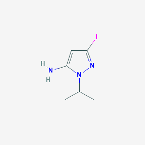 molecular formula C6H10IN3 B11732243 3-iodo-1-(propan-2-yl)-1H-pyrazol-5-amine 