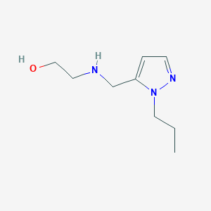 molecular formula C9H17N3O B11732251 2-{[(1-propyl-1H-pyrazol-5-yl)methyl]amino}ethan-1-ol 