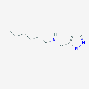 molecular formula C11H21N3 B11732262 hexyl[(1-methyl-1H-pyrazol-5-yl)methyl]amine 