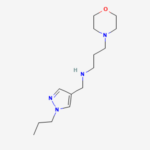 molecular formula C14H26N4O B11732286 [3-(morpholin-4-yl)propyl][(1-propyl-1H-pyrazol-4-yl)methyl]amine 