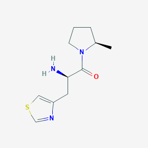 molecular formula C11H17N3OS B11732295 (2R)-2-amino-1-[(2R)-2-methylpyrrolidin-1-yl]-3-(1,3-thiazol-4-yl)propan-1-one 