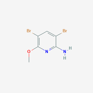 molecular formula C6H6Br2N2O B11732316 3,5-Dibromo-6-methoxy-pyridin-2-ylamine 