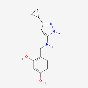 4-{[(3-cyclopropyl-1-methyl-1H-pyrazol-5-yl)amino]methyl}benzene-1,3-diol