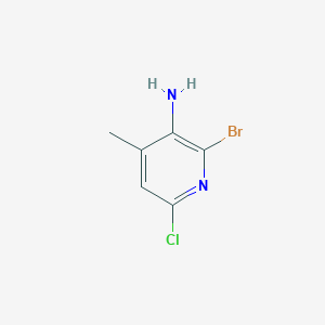 molecular formula C6H6BrClN2 B11732347 2-Bromo-6-chloro-4-methylpyridin-3-amine 