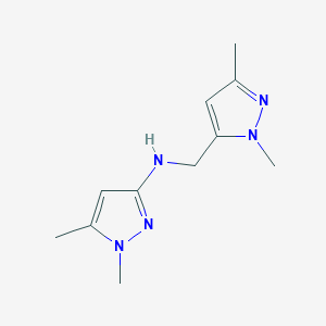 molecular formula C11H17N5 B11732357 N-[(1,3-dimethyl-1H-pyrazol-5-yl)methyl]-1,5-dimethyl-1H-pyrazol-3-amine 