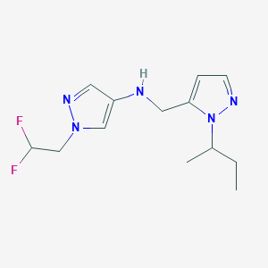 molecular formula C13H19F2N5 B11732359 N-{[1-(butan-2-yl)-1H-pyrazol-5-yl]methyl}-1-(2,2-difluoroethyl)-1H-pyrazol-4-amine 