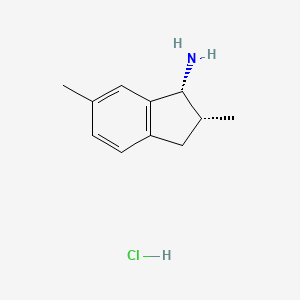 molecular formula C11H16ClN B11732374 (1R,2R)-2,6-dimethyl-2,3-dihydro-1H-inden-1-amine hydrochloride 