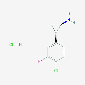 (1R,2R)-2-(4-chloro-3-fluorophenyl)cyclopropan-1-amine;hydrochloride