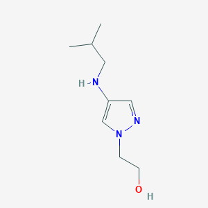 molecular formula C9H17N3O B11732392 2-{4-[(2-methylpropyl)amino]-1H-pyrazol-1-yl}ethan-1-ol 