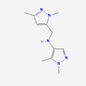 molecular formula C11H17N5 B11732397 N-[(1,3-dimethyl-1H-pyrazol-5-yl)methyl]-1,5-dimethyl-1H-pyrazol-4-amine 