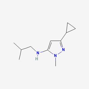 molecular formula C11H19N3 B11732407 3-cyclopropyl-1-methyl-N-(2-methylpropyl)-1H-pyrazol-5-amine 