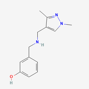 3-({[(1,3-Dimethyl-1H-pyrazol-4-YL)methyl]amino}methyl)phenol