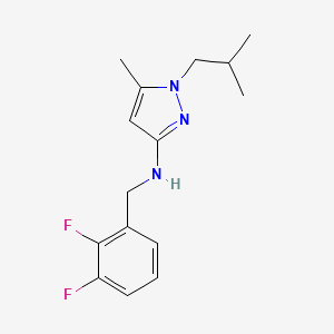 molecular formula C15H19F2N3 B11732424 N-[(2,3-difluorophenyl)methyl]-5-methyl-1-(2-methylpropyl)-1H-pyrazol-3-amine 