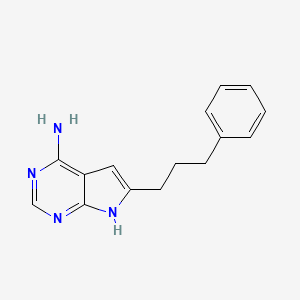 molecular formula C15H16N4 B11732432 6-(3-Phenylpropyl)-7H-pyrrolo[2,3-d]pyrimidin-4-amine 