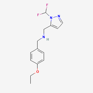 {[1-(difluoromethyl)-1H-pyrazol-5-yl]methyl}[(4-ethoxyphenyl)methyl]amine