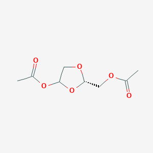 molecular formula C8H12O6 B11732456 [(2S)-4-(acetyloxy)-1,3-dioxolan-2-yl]methyl acetate 