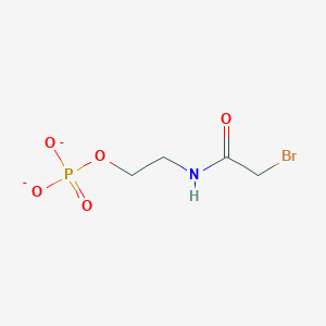 molecular formula C4H7BrNO5P-2 B11732478 2-bromo-N-[2-(phosphonatooxy)ethyl]acetamide 