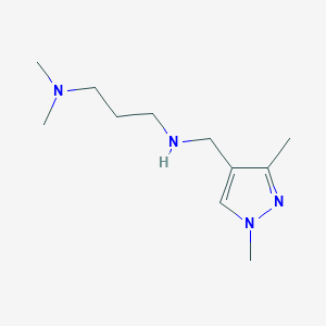 molecular formula C11H22N4 B11732514 [(1,3-dimethyl-1H-pyrazol-4-yl)methyl][3-(dimethylamino)propyl]amine 