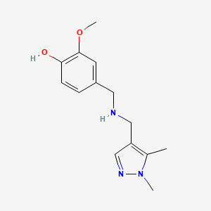 4-({[(1,5-Dimethyl-1H-pyrazol-4-YL)methyl]amino}methyl)-2-methoxyphenol