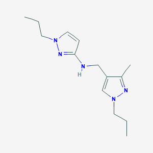 molecular formula C14H23N5 B11732641 N-[(3-methyl-1-propyl-1H-pyrazol-4-yl)methyl]-1-propyl-1H-pyrazol-3-amine 