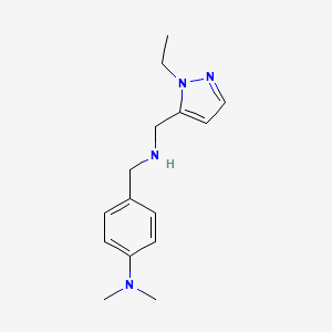 molecular formula C15H22N4 B11732649 4-({[(1-ethyl-1H-pyrazol-5-yl)methyl]amino}methyl)-N,N-dimethylaniline 