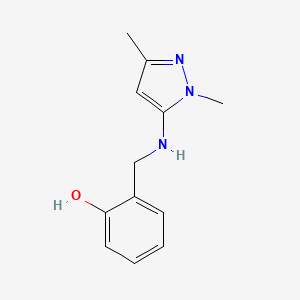 molecular formula C12H15N3O B11732664 2-{[(1,3-dimethyl-1H-pyrazol-5-yl)amino]methyl}phenol 