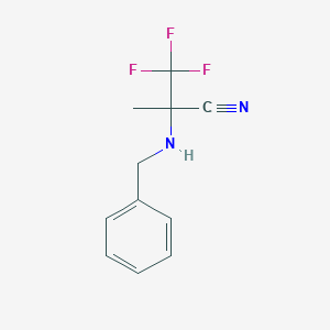 molecular formula C11H11F3N2 B11732672 2-(Benzylamino)-3,3,3-trifluoro-2-methylpropanenitrile 