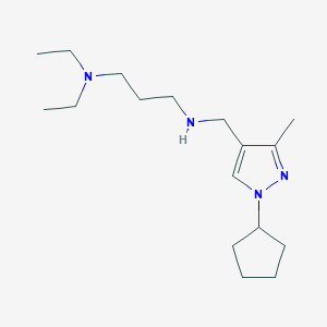 molecular formula C17H32N4 B11732676 [(1-cyclopentyl-3-methyl-1H-pyrazol-4-yl)methyl][3-(diethylamino)propyl]amine 