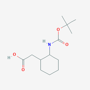 molecular formula C13H23NO4 B11732711 2-(2-{[(Tert-butoxy)carbonyl]amino}cyclohexyl)acetic acid 